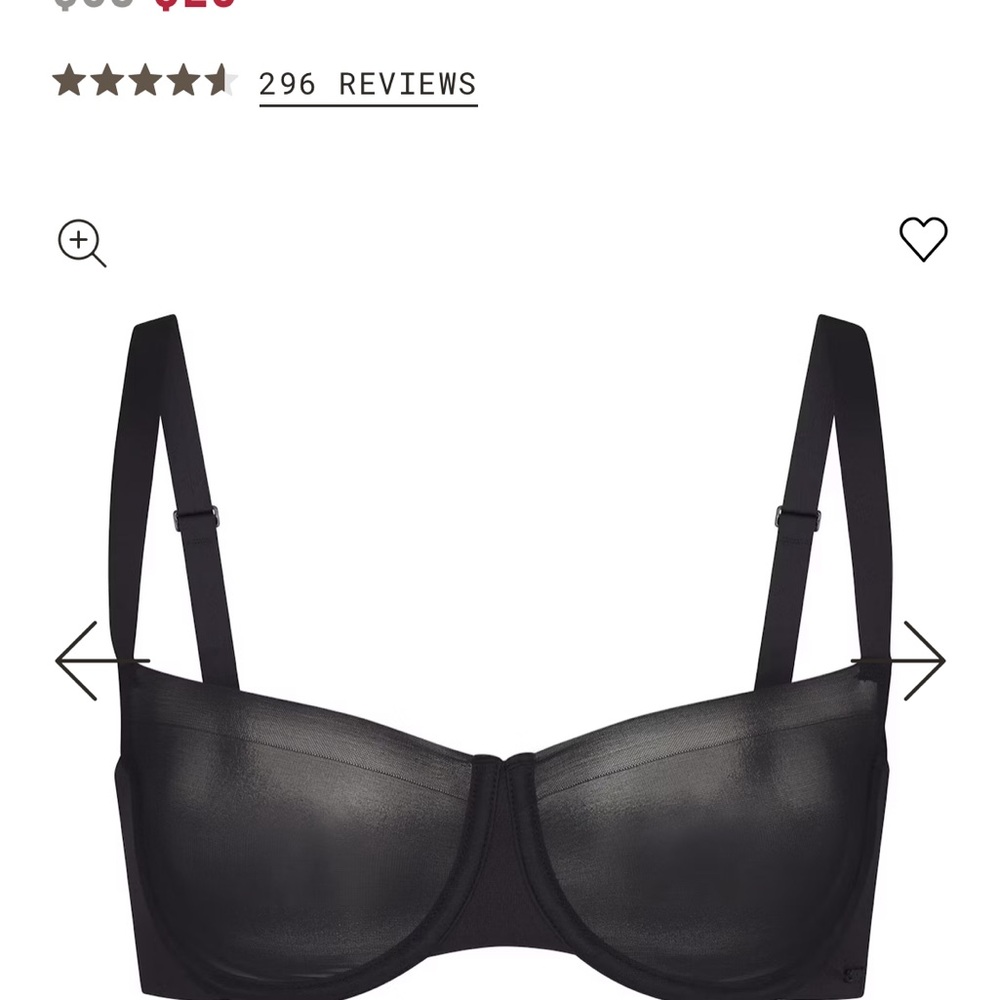 SKIMS no show unlined Balconette Bra with